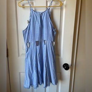 NWT Loveriche Pinstripe Cut Out Dress